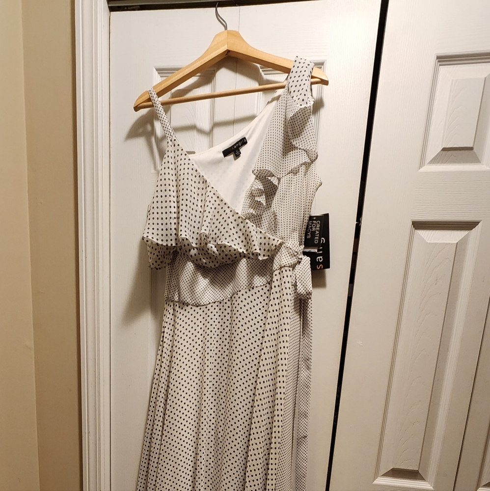 Sangria Black and White Polka Dot Maxi Dress